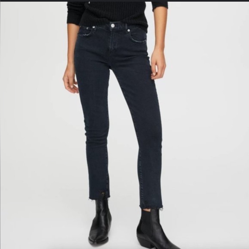 Agolde Toni Straight Leg Black Jeans - Size 24, Pre-Loved in Good Condition